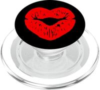 Labios de San Valentín en una Forma de un corazón Rojo. Besos de San Valentín PopSockets PopGrip para MagSafe