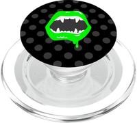 Labios de Vampiro Monstruo Colmillos Criatura Horror Verde colmillo Aterrador PopSockets PopGrip para MagSafe