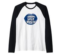 Labios Frescos con gráfico Open Your Mouth Camiseta Manga Raglan