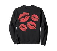 Labios Rojos Beso impresión romántico lápiz Labial patrón diseño Sudadera