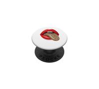 Labios Rojos Leopardo Lengua Vintage Animal Print gráfico PopSockets PopGrip Adhesivo
