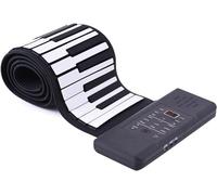 LABLADUO Piano Enrollable, Teclado Midi de Teclas, Teclado electrónico Plegable de Silicona con Desplazamiento Manual, Piano de Rollo de Mano Grueso con versión de acordes