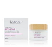 Labnatur Crema Facial Antiedad - Con Ácido Hialurónico y SPF15 - Antiarrugas, Reafirmante e Iluminadora - Protege la Piel y Mejora su Elasticidad - Natural y Vegana - Fabricada en España - 50 ml
