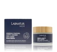 Crema Facial Hombre 50ml Labnatur. Con Colágeno Marino, Argán, Aloe Vera, Karité, Ginseng y Vitamina E. Anti-Aging, Hidratante y Antioxidante. Producto Natural y Vegano.