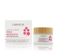 Labnatur Crema Facial Noche Rosa Mosqueta - Con Colágeno Marino, Células Madre de Manzana y Vitamina E - Cicatrizante y Regeneradora - Para Manchas y Cicatrices - Fabricada en España - 50 ml