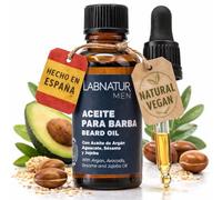 Labnatur Men Aceite para Barba Natural 30 ml - Beard Oil con Argán, Jojoba, Aguacate y Sésamo + Vitamina E - Hidratante, Nutritivo y Fortalecedor - Suaviza y Protege - Vegano - Fabricado en España