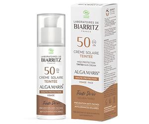 Laboratoires de Biarritz Alga Maris Crema Solar con Color Facial SPF50 Bio 50 ml - Dorada