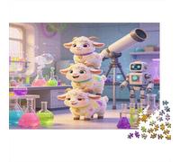 Laboratorio científico Ovejas Puzzle de 1000 Piezas Papel para Adultos Robot Aprendizaje Stem Relajación Enfoque Juego Familiar Decoración Regalo 38x26cm/1000pcs