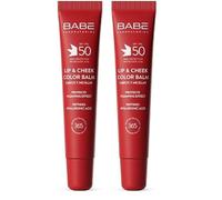 Laboratorios Babé - LIP & CHEEK SPF 50 CHERRY - Bálsamo Fotoprotector en Tono Nude| Alta Protección Solar SPF 50 | Hidratación y Efecto Volumen Natural | Para Labios y Mejillas (Paquete de 2)