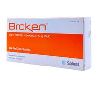 Laboratorios Salvat Broken 30 Cápsulas - Suplemento para la Prevención de Cálculos Renales y Cólicos Nefríticos - Con Fitatos, Vitamina A y Zinc - Inhibe los Cristales de Calcio en las Vías Urinarias