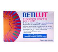 Laboratorios Thea Retilut Visión 60 Cápsulas - Suplemento Ocular con Omega 3 (DHA), Luteína, Zeaxantina y Resveratrol - Protección de la Retina y DMAE - Antioxidante Visual