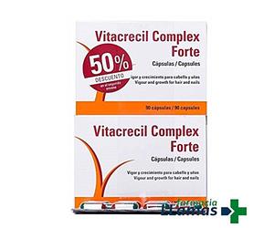 LABORATORIOS VIÑAS VITACRECIP COMPLEX FORTE PACK 2 UNIDADES SEGUNDA UNIDAD AL 50% 90 CAPSULAS LA UNIDAD