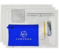 Laborda Kit Examen Per - Transportador de Ángulos Náutico, 3 Cartas Náuticas, Compás, Regla, Lápiz 2HB, Estuche