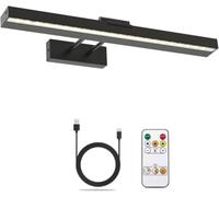 LABOREDUCER Luces de imagen para pared, funciona con pilas, 4000 mAh, recargables con control remoto, luz de imagen de batería ajustable con imán, luces LED de batería para arte de pared, color negro