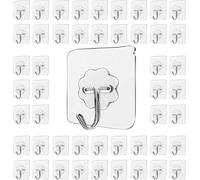LABOTA 50PCS Ganchos Adhesivos Transparentes, Gancho de Pared de Cocina con Ganchos inoxidables Toalla de baño Ganchos de Techo