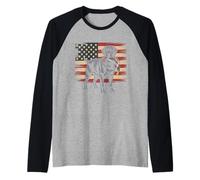 Labrador de Caza de Patos, Bandera Estadounidense de Estados Unidos, Cazador de Patos Camiseta Manga Raglan