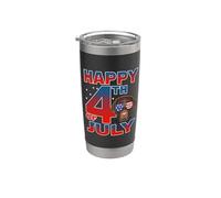 Labrador Dog American Flag Sunglasses Happy 4th of July Vaso térmico de acero inoxidable de doble pared