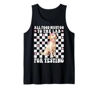 Labrador Dog Girl Toda la Comida Debe IR al Laboratorio para la Prueba Camiseta sin Mangas