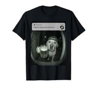 Labrador Dog Holding Beer Front Door Camera Dogs Meme Camiseta