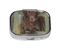 Labrador Dog Lab Chocolate, pastillero de 2 compartimentos, organizador portátil