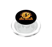 Labrador Dog Rides Shotgun Witch Broom Funny Dog Halloween PopSockets PopGrip para MagSafe