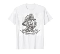 Labrador Fire Brigade Dog Firefighter Vintage Style Camiseta