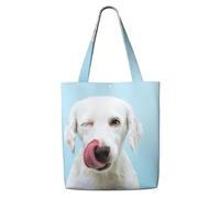 Labrador gracioso,Bolsas de supermercado reutilizables, bolsas de compras, bolsas de lona de gran capacidad, bolso de hombro