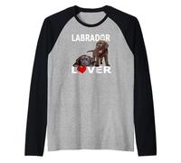 Labrador Lover Chocolate Lab Dog Love Brown Retriever Cachorro Camiseta Manga Raglan