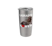 Labrador Lover Chocolate Lab Dog Love Brown Retriever Cachorro Vaso térmico de acero inoxidable de doble pared