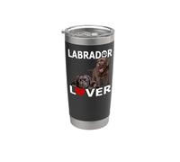 Labrador Lover Chocolate Lab Dog Love Brown Retriever Cachorro Vaso térmico de acero inoxidable de doble pared