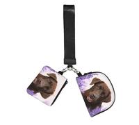 Labrador marrón color lavanda Perros Retriever,Bolso de muñeca para deportes al aire libre, monedero portátil, cartera de muñeca con llavero desmontable