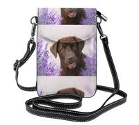 Labrador marrón color lavanda Perros Retriever,Bolsos para celular para mujer, bolsos pequeños cruzados - Cartera para celular de cuero sintético con ranuras para tarjetas de crédito