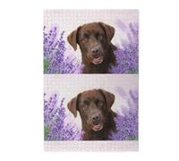 Labrador marrón Color Lavanda Perros Retriever, Rompecabezas de 1000 Piezas, Rompecabezas de Madera para Toda la Familia, decoración de Pared para Adultos y Adolescentes.