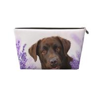 Labrador Marrón Lavanda Perros Retriever, Bolsa de Maquillaje Bolsa de cosméticos Bolsa de artículos de tocador de Viaje portátil Bolsa de artículos de tocador
