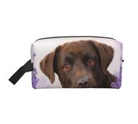 Labrador Marrón Lavanda Perros Retriever, Bolsa de Maquillaje Bolsa de cosméticos Bolsa de artículos de tocador de Viaje portátil Organizador de Bolsa de Maquillaje
