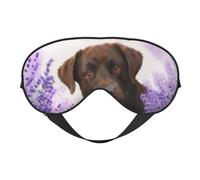 Labrador Marrón Lavanda Perros Retriever, Cubreojos completos Antifaz bloqueador de luz Antifaz para dormir Antifaz suave con los ojos vendados Noche