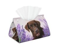 Labrador marrón, Perro Lavanda, Retriever, Funda para Caja de pañuelos con Cierre, Reutilizable, Decorativa para baño, Sala de Estar, Dormitorio, Oficina y Coche.