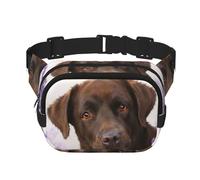 Labrador marrón, Perro Lavanda, Retriever,Riñonera Cuadrada de Doble Capa, Bolso de Viaje, Bolso Informal para el Pecho.