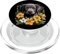 Labrador Mom, Flores Vintage, Florales, Negras, Perro de Laboratorio, mamá PopSockets PopGrip para MagSafe
