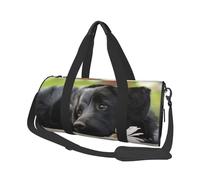 Labrador Negro Manzanilla Perros Retriever Negro, Bolsa de Viaje de Gran Capacidad, Bolso Redondo, Bolsa de Viaje Deportiva, Bolsa de Mano, Bolsa de Fitness