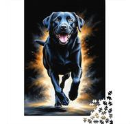 Labrador Negro Puzzle de 1000 Piezas Papel para Adultos Carrera Dinámica Relajación Decoración Regalo Familiar 38x26cm/1000pcs