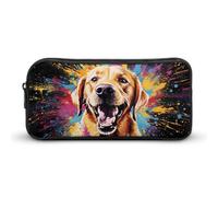 Labrador Painting - Estuche divertido para lápices de alta capacidad, bolsa de papelería, organizador de cosméticos para hombres y mujeres, Estilo:, 22*12*5cm, MHXYZHW