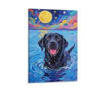 Labrador Perro Cuadro De Pared, Poster Obra De Arte Colgado | Impresión Lienzo Murales, Elegantes Pintura Decor Interior Para Dormitorio Pasillo, Regalo 08x12inch(20x30cm)