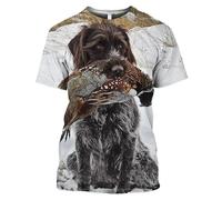 Labrador Perro de Caza con Pato Impresión 3D Camiseta Mujeres Hombres Manga Corta Moda Pullover Deportivo Tops Streetwear