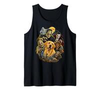Labrador Perro Halloween Monstruos Frankenstein Drácula Momia Camiseta sin Mangas