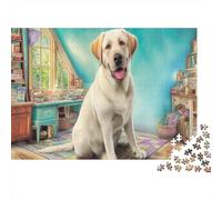 Labrador Retriever 1000 Piezas Cartón Extra Grueso Rompecabezas Conjunto Pareja Socios Entrenamiento De Concentración Idea De Regalo 38x26cm/1000pcs