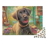 Labrador Retriever 1000 Piezas Rompecabezas Clásico DecoracióN Familiar Sonriendo Labrador Negro Jigsaw Juegos Educativos para Adultos 70x50cm/1000pcs