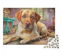 Labrador Retriever 1000 Piezas Rompecabezas Clásico DecoracióN Familiar Yellow Labrador acostado Jigsaw Juegos Educativos para Adultos 70x50cm/1000pcs