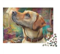 Labrador Retriever 1000 Piezas Rompecabezas Divertidos DecoracióN Familiar Labrador Mirando hacia Arriba Jigsaw Desafíos Difíciles para Regalo 70x50cm/1000pcs