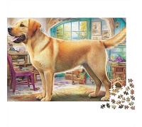 Labrador Retriever 1000 Piezas Rompecabezas Imposible Actividades Familiares Yellow Labrador de pie Jigsaw Juegos Educativos para Adultos 52x38cm/1000pcs